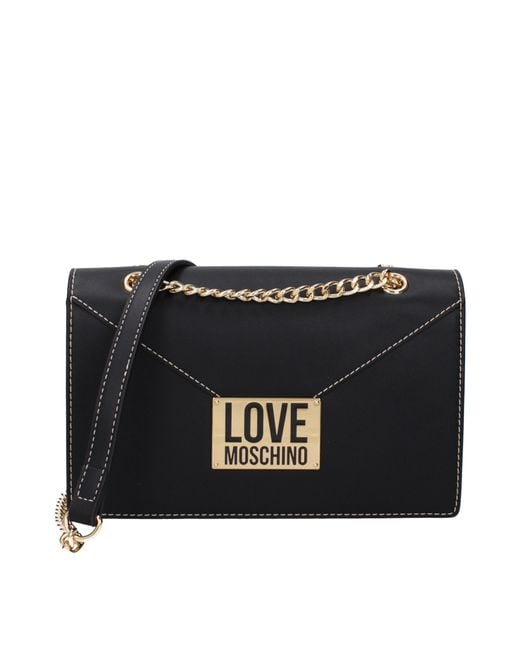 Love Moschino Black Liebe Moschino -Umhängetaschen Frau Polyurethan schwarz