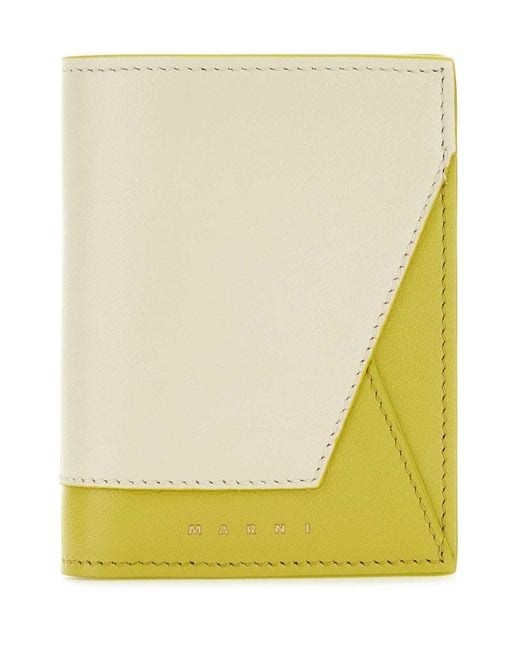 Marni Yellow Two-Tone Leather Wallet
