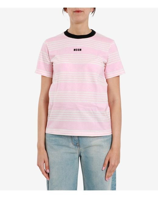 MSGM Pink T Shirts And Polos