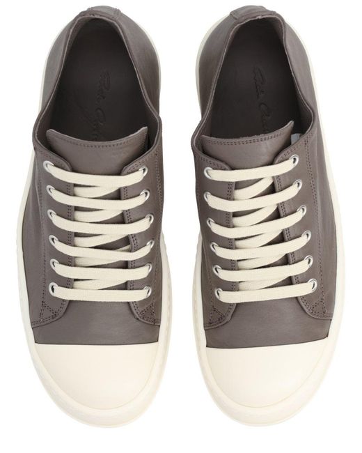 Rick Owens Brown Solid Low Sneakers