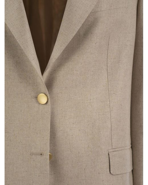 Tagliatore Natural Two-Button Silk Jacket