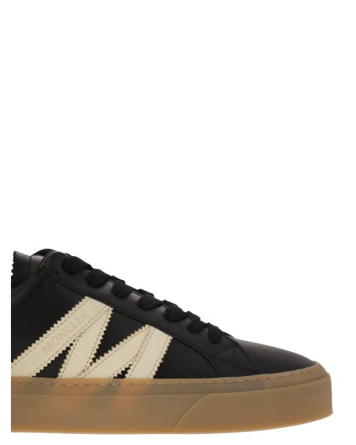 Moncler Monaco2 Leder und Nubuck -Turnschuhe. in Black für Herren