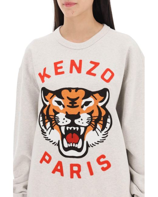 Felpa Oversize 'Lucky Tiger' di KENZO in White