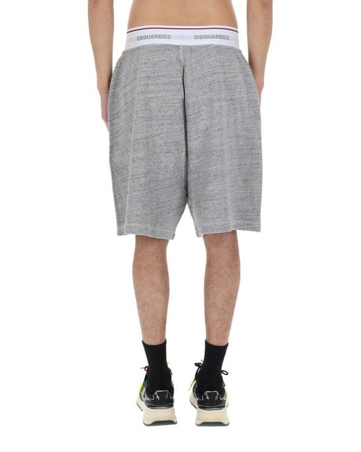 DSquared² Gray Oversize Fit Shorts for men