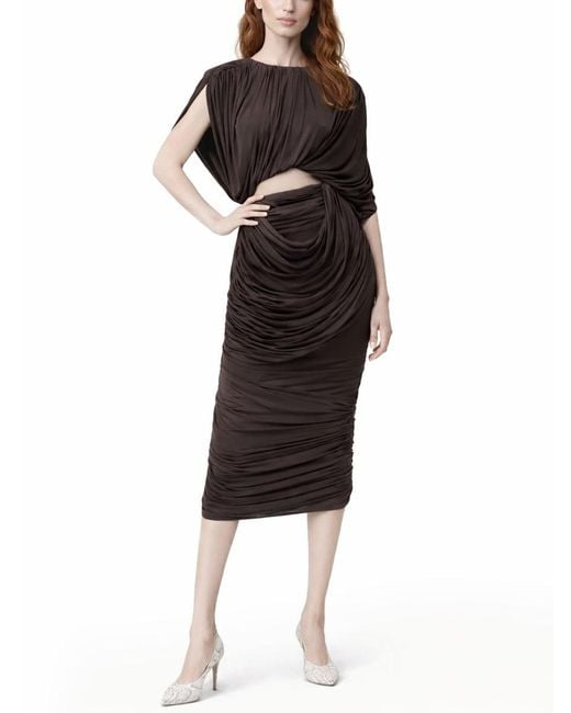 Magda Butrym Brown Draped Cupro Top