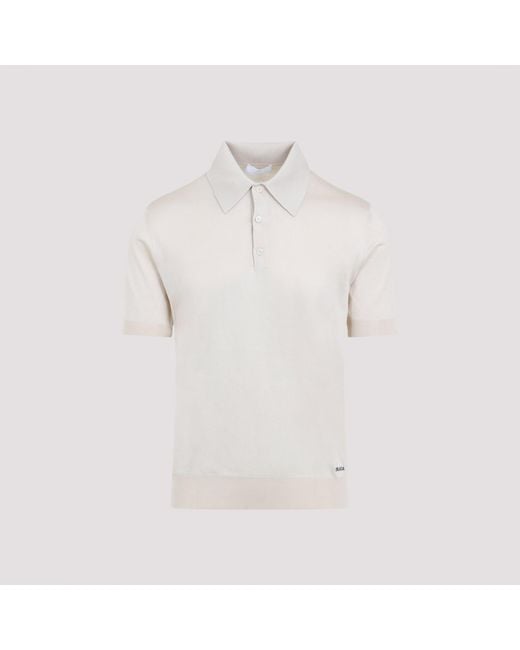 Prada White Sand Silk Polo Shirt