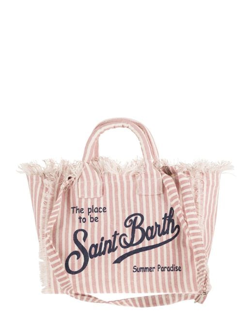 Mc2 Saint Barth Pink Colette Linen Handbag