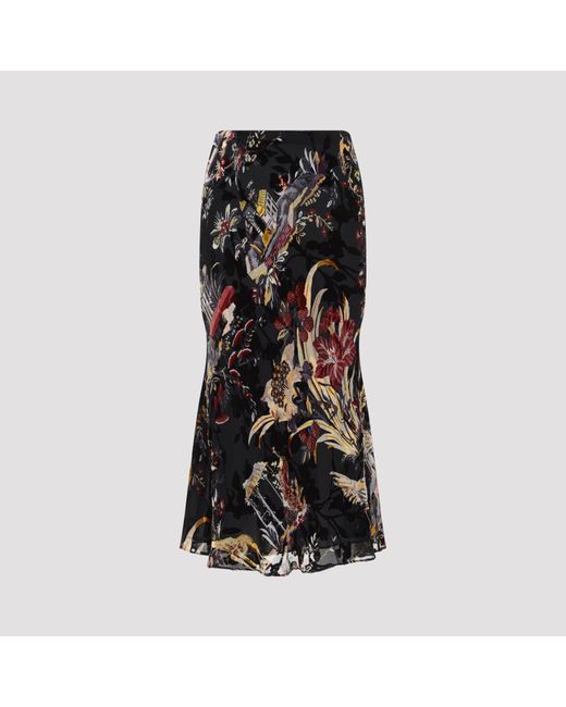 Etro Black Midi Skirt