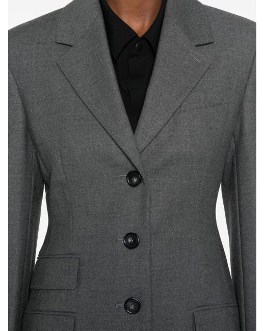 Sportmax Gray Wool Single-Breasted Jacket