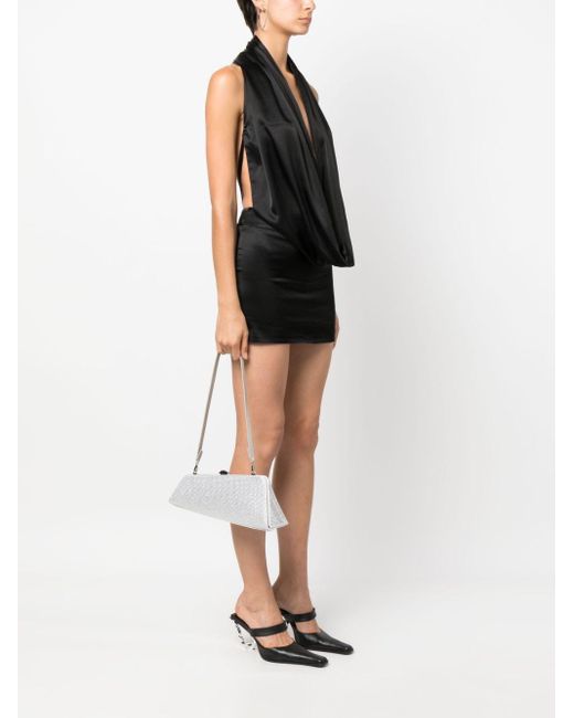 The Attico Clutch Verfraaid Met Kristallen in het White