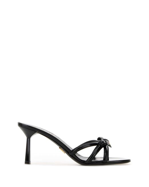Prada Black Leather Mules