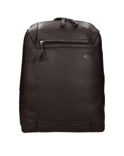 Piquadro Black Backpacks And Messenger Bags For Leather/Testa Di Moro