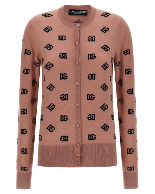 Cárdigan con logo estampado Dolce & Gabbana de color Pink