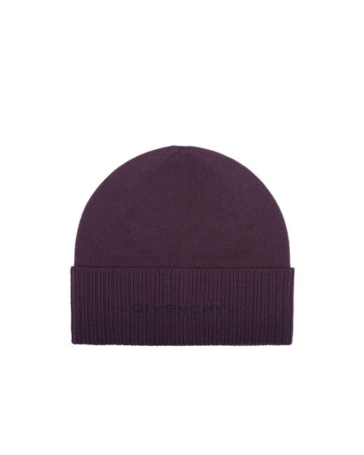Givenchy Wool Logo Hut in Purple für Herren