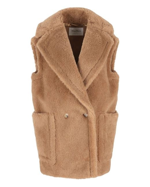 Max Mara Brown Wool Double-Breasted Vest