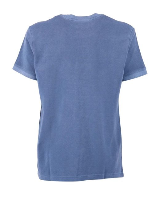 Fay Blue T Shirts With Embroidery