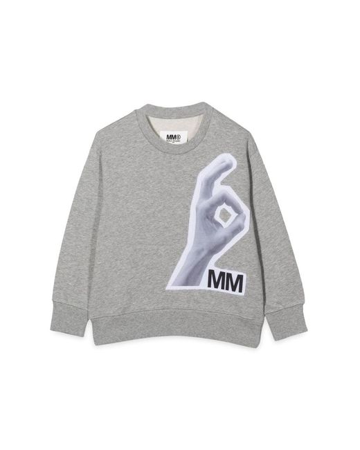 MM6 by Maison Margiela White Mm Ok Crewneck Sweatshirt