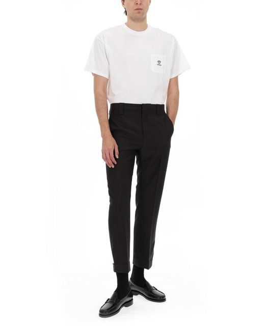 Versace White Tshirt Con Taschino E Logo