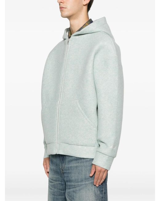 LC23 Gray Neoprene Wool Hoodie for men