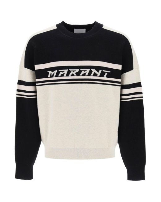 Isabel Marant Colby Cotton Wool Sweater in het Black voor heren