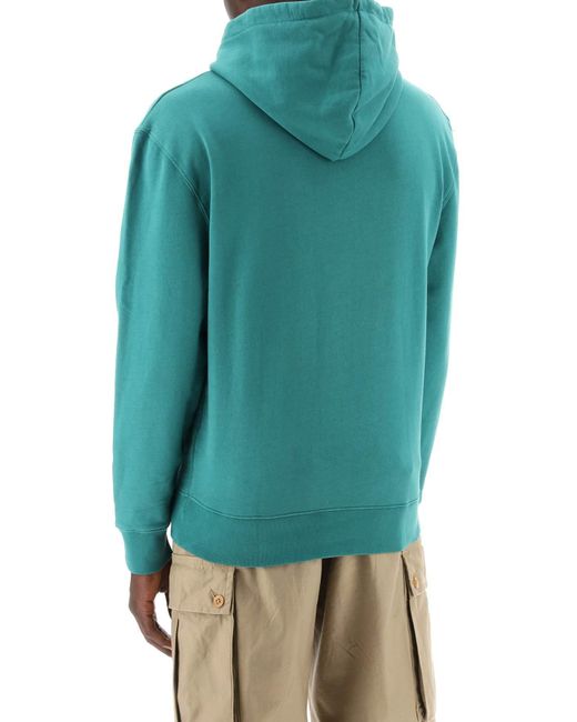 Maison Kitsuné Fox Head Hooded Sweatshirt in Green für Herren