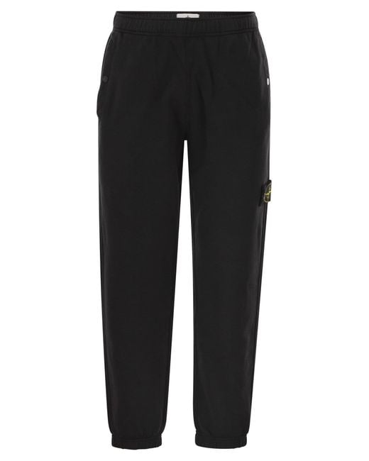 Stone Island Black Regular Fit Jogger Trousers With Seasonal Pocket for men