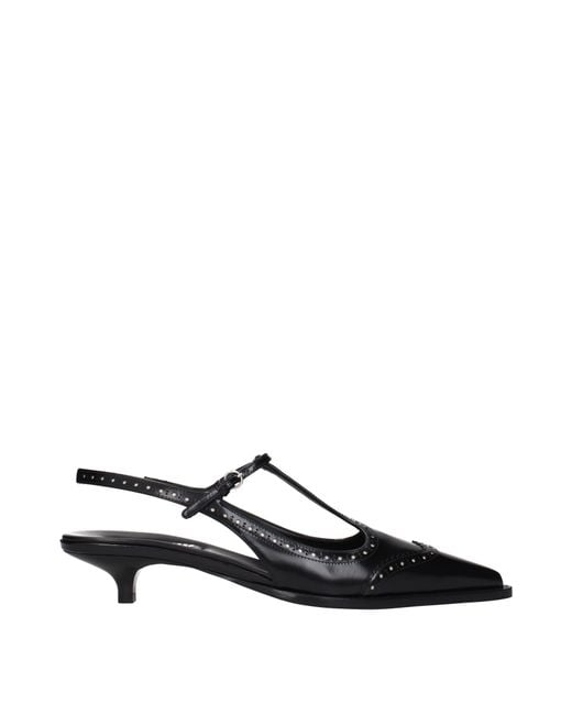 Miu Miu Black Leather Sandals