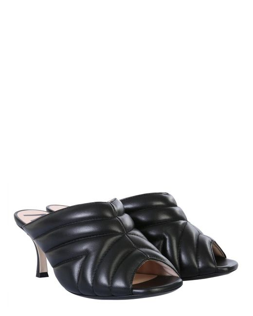 N°21 Black Chevron Pattern Mules for men