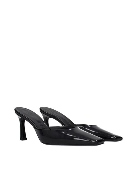 The Attico Black Juno Sandals Patent