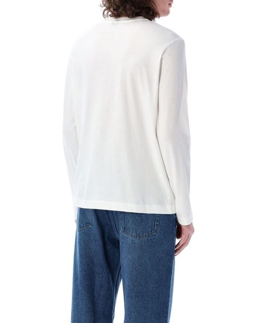 AMI Blue Ami Paris Long-Sleeve Ami De Coeur T-Shirt for men