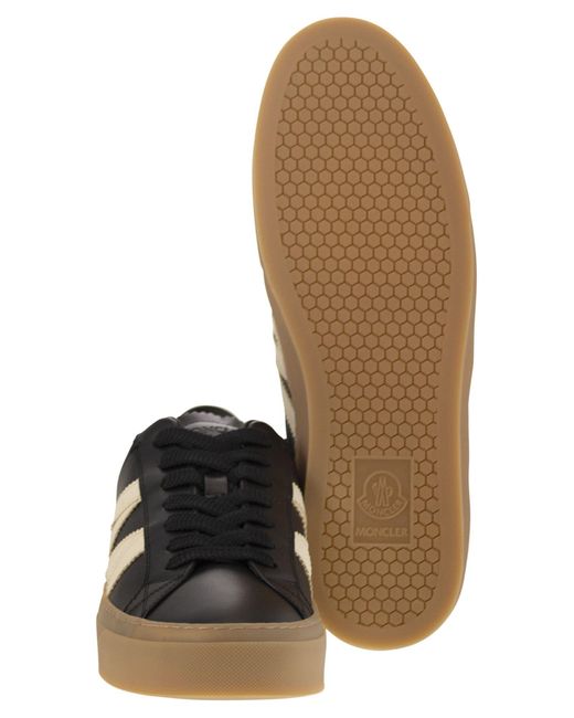 Moncler Monaco2 Leder und Nubuck -Turnschuhe. in Black für Herren