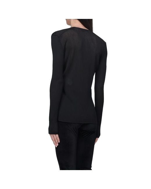 Tom Ford Black Sheer Fine-Ribbed Top