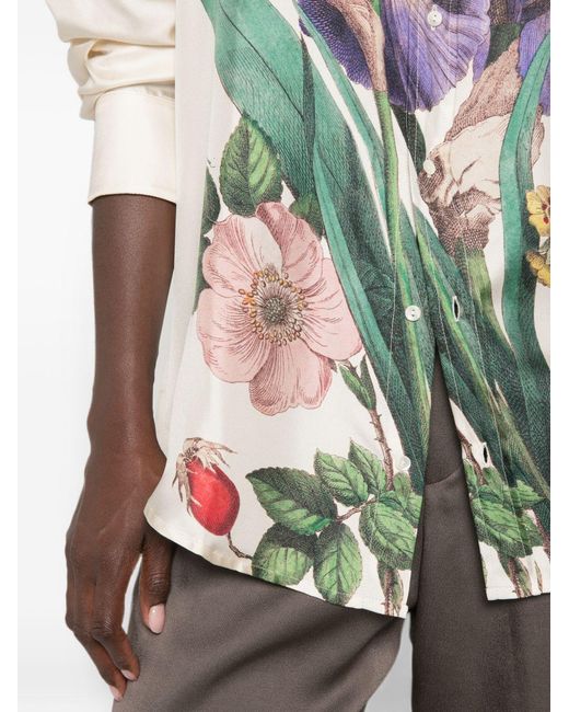 Pierre Louis Mascia White Printed Silk Shirt