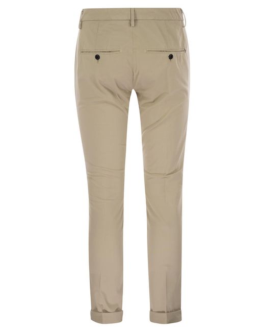Dondup Natural Gaubert Slim Fit Gabardine Trousers for men
