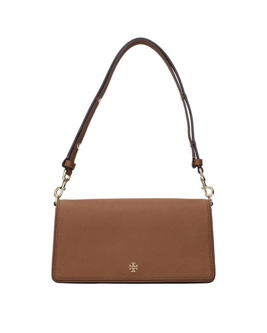 Tory Burch Brown Borse A Spalla Emerson Donna Pelle Marrone/Alce