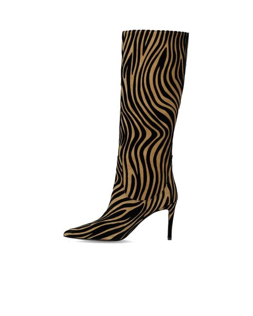 NCUB Black Bit Zebra Print High Boot