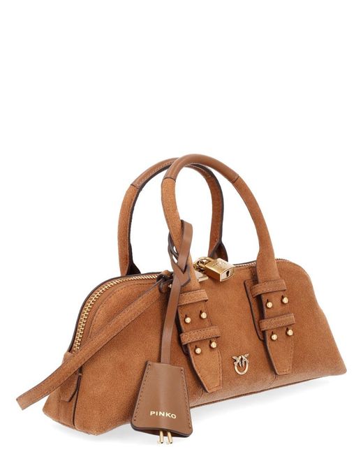 Pinko Brown Shoulder Bag Escape Bag Leather