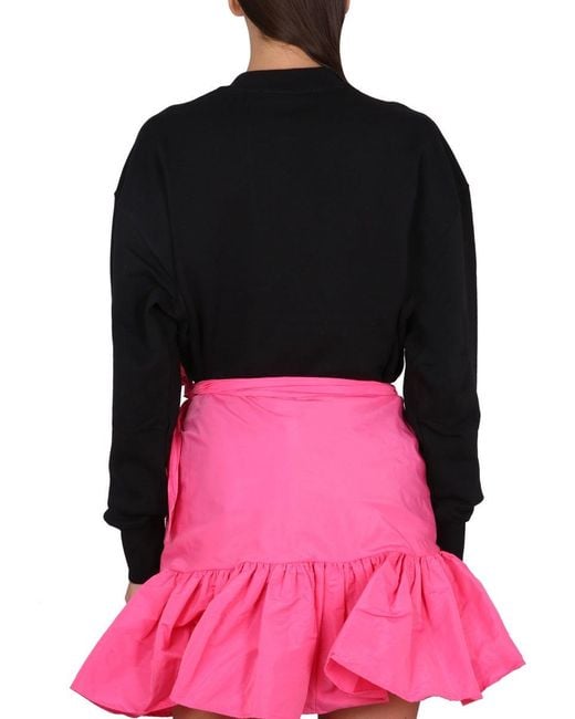 MSGM Pink Sweatshirt With Logo Embossing
