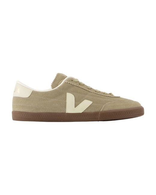Veja Panenka Sneakers Leer Kaki in het Green