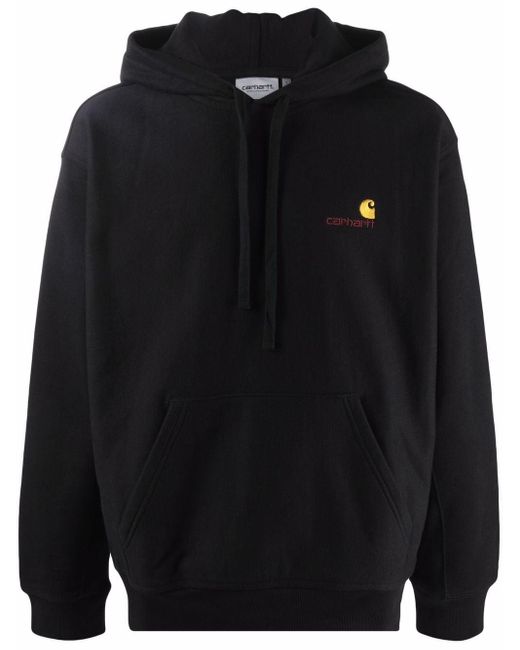 Carhartt Hoodie Met Geborduurd Logo in het Black