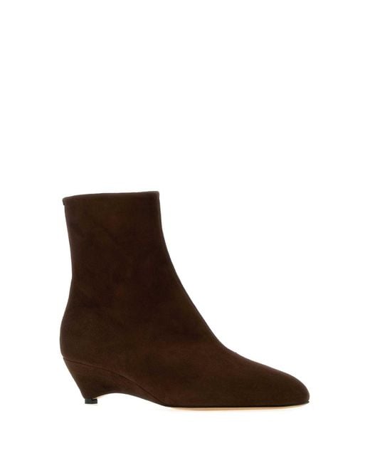 Jil Sander Brown Suede Ankle Boots