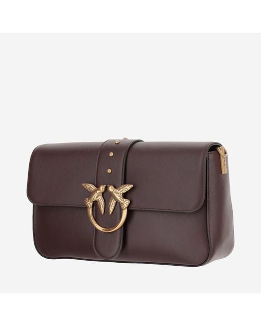 Pinko Brown Classic Love Bag Slouchy Shoulder Bag