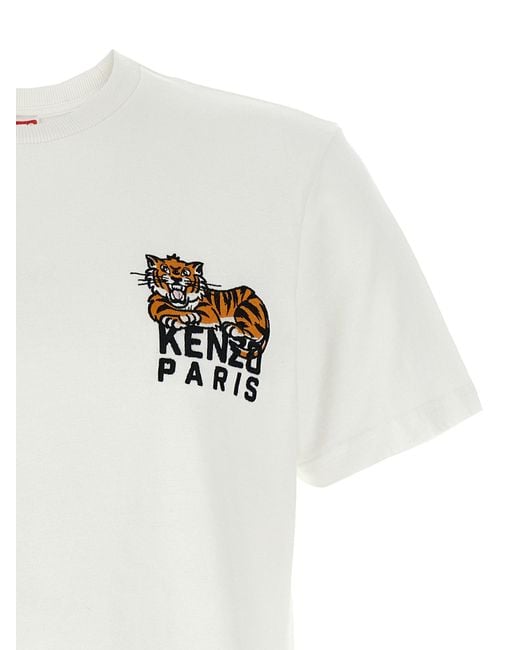 KENZO White 'Gots Happy Tiger' T Shirt