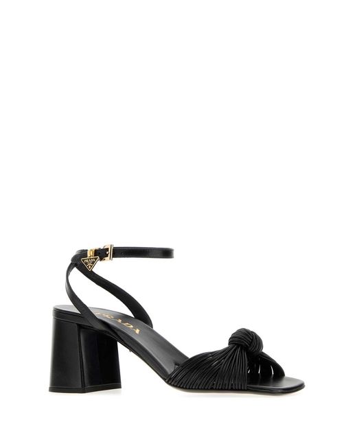 Prada Black Square Toe Heels