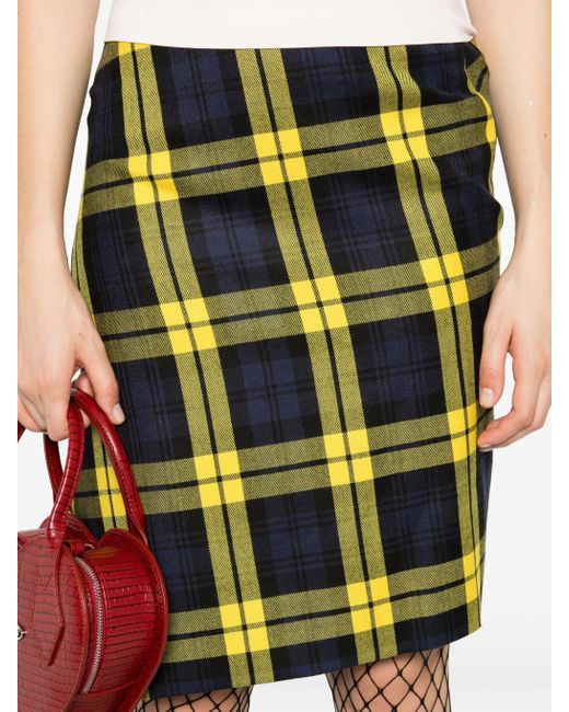 Vivienne Westwood Yellow Asymmetrischer Infinity Midirock Mit Check