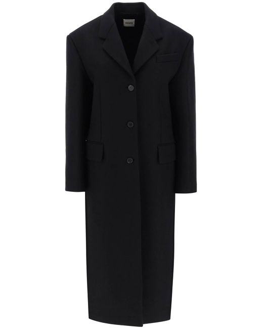 Bontin Wool Melton Maxi Coat Khaite de color Black