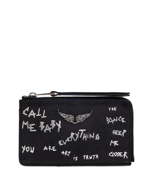 Zadig & Voltaire Black Zv Card Grained Graffiti