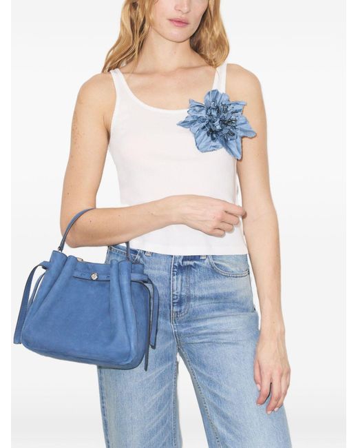 Tory Burch Blue Romy Nubuck Bucket Bag