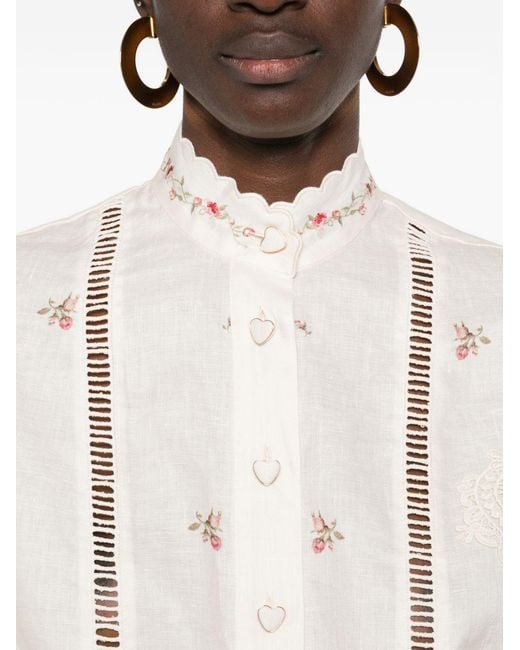 Zimmermann White Patience Linen Shirt