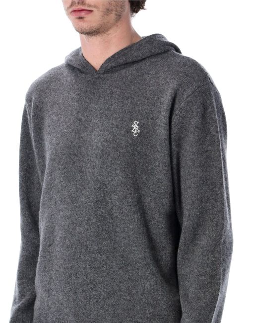 Sporty & Rich Blue Cashmere Hoodie for men